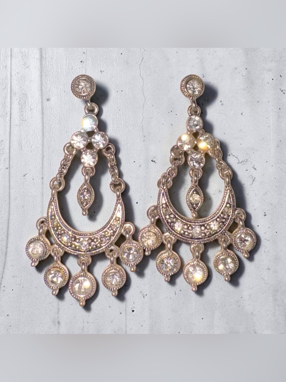 Vintage Ann Taylor Chandelier Rhinestone Earrings